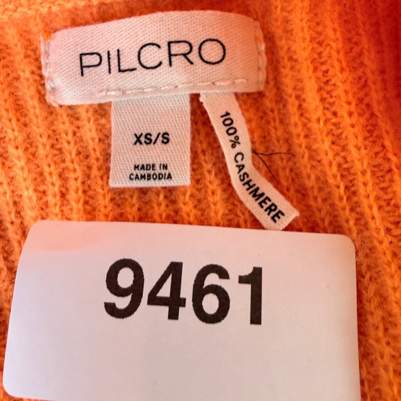 Anthropologie Pilcro Cashmere Heart Cardigan Sweater Vest Orange XS S OB1520381 - Picture 15 of 15